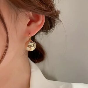 Gold Sphere Hoop Earrings